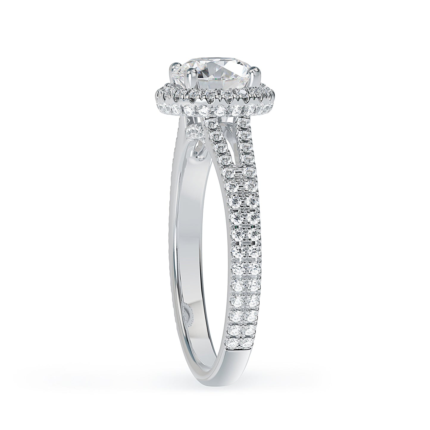 Lab Grown Diamond Halo Engagement Ring (8055183278310) (10220917227713)