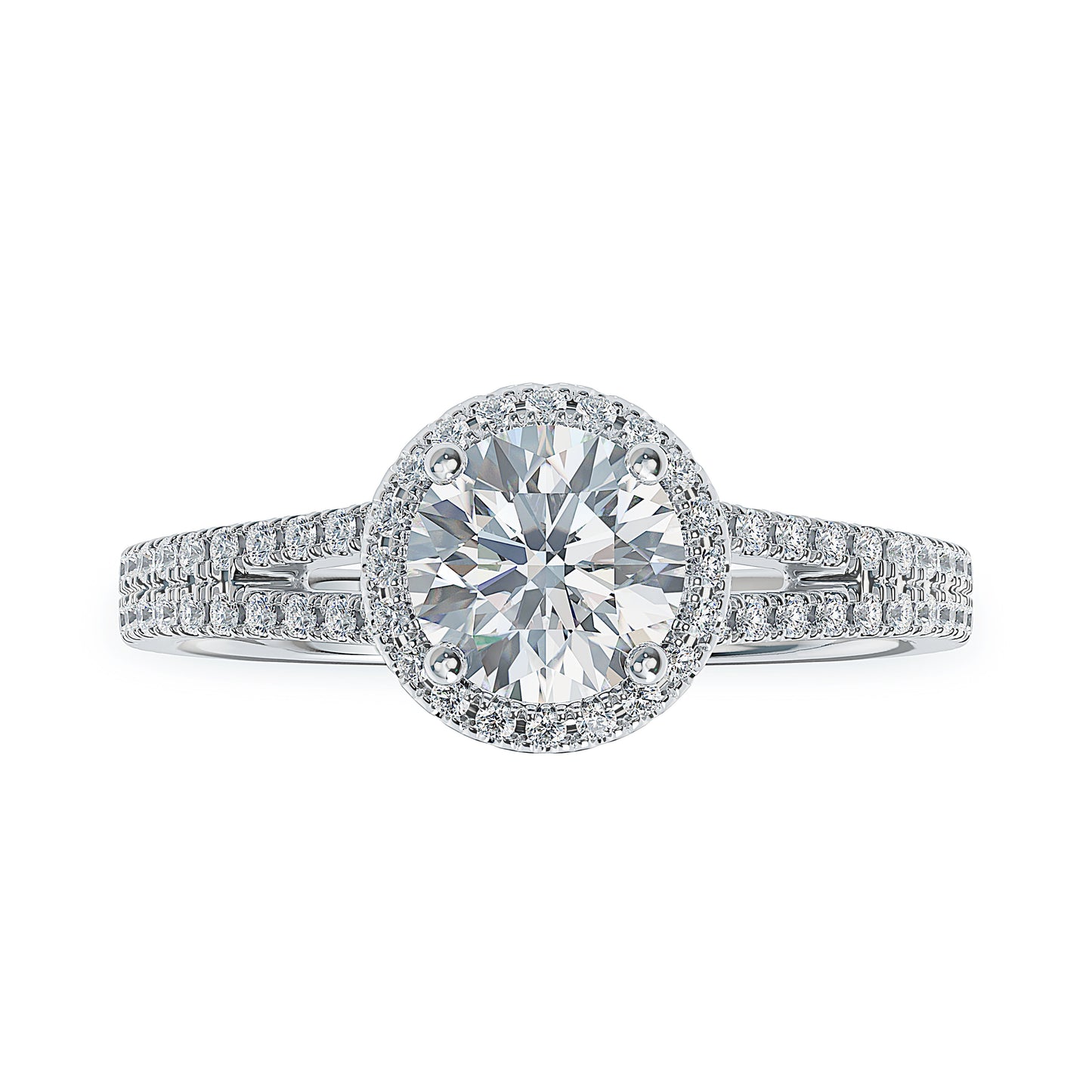 Lab Grown Diamond Halo Engagement Ring (8055183278310) (10220917227713)