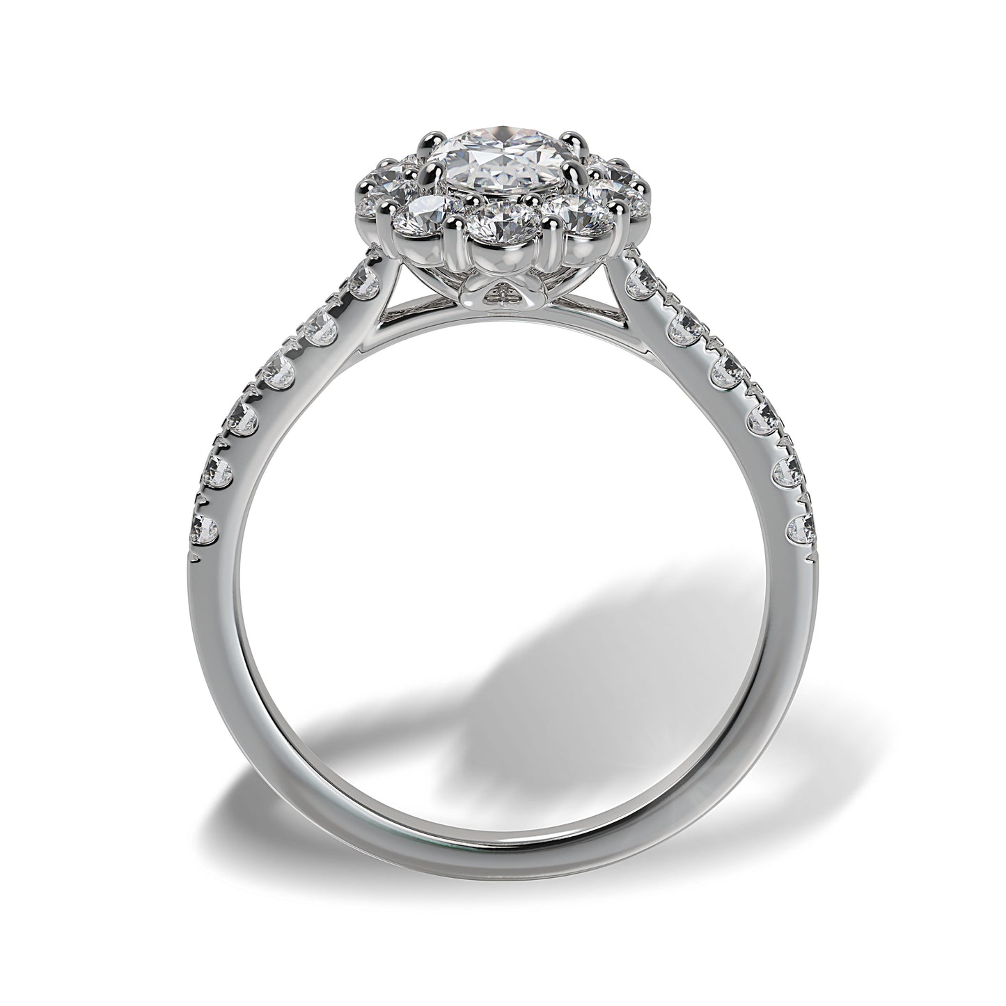 Lab Grown Diamond Halo Engagement Ring (8055183376614) (10220915163329)