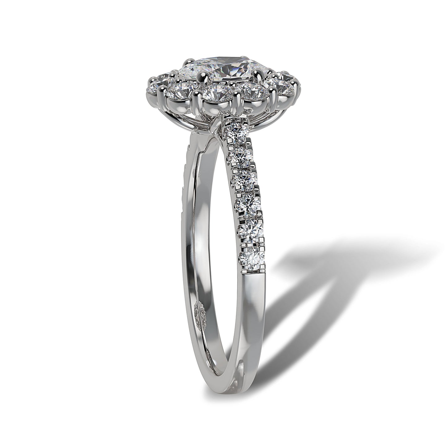 Lab Grown Diamond Halo Engagement Ring (8055183376614) (10220915163329)
