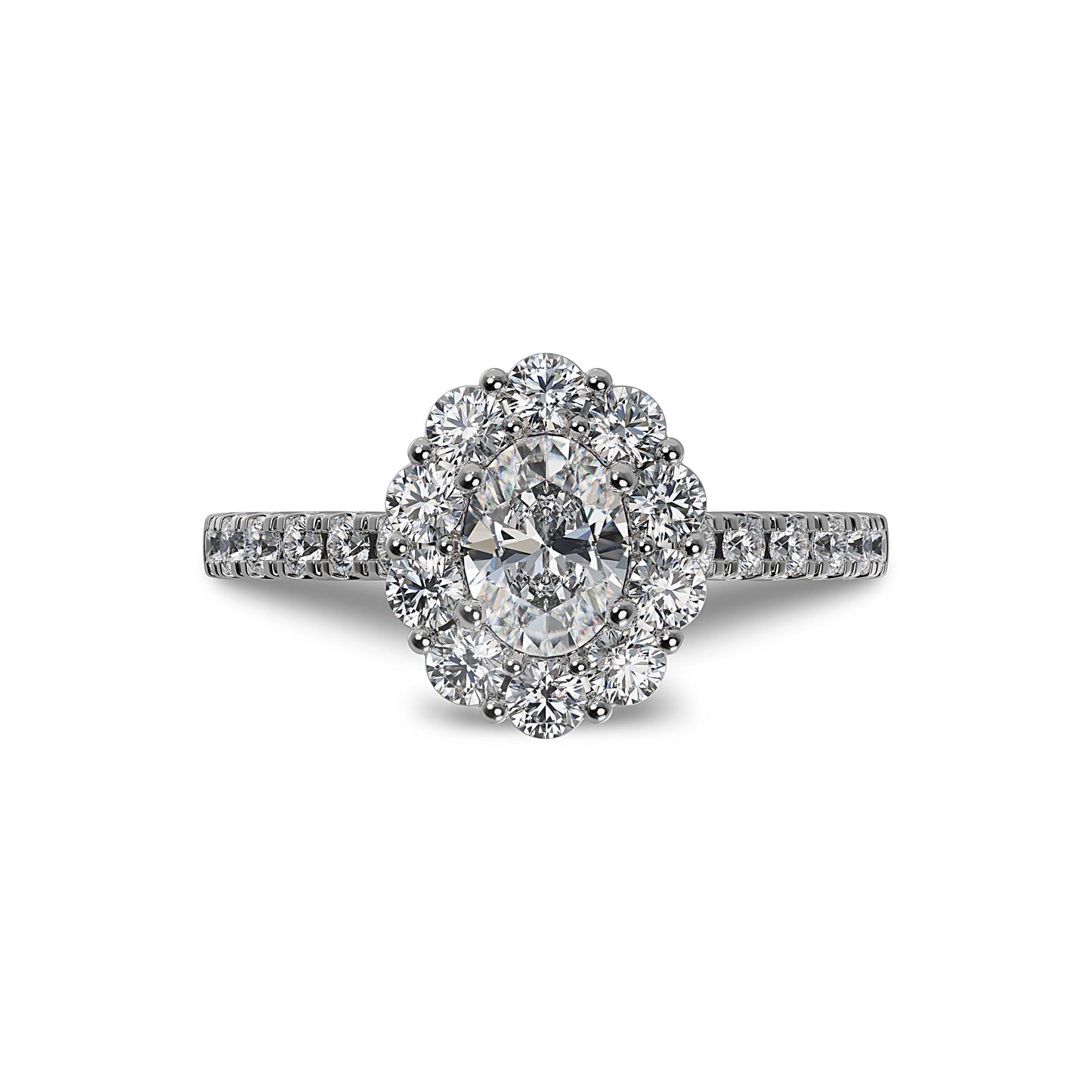 Lab Grown Diamond Halo Engagement Ring (8055183376614) (10220915163329)