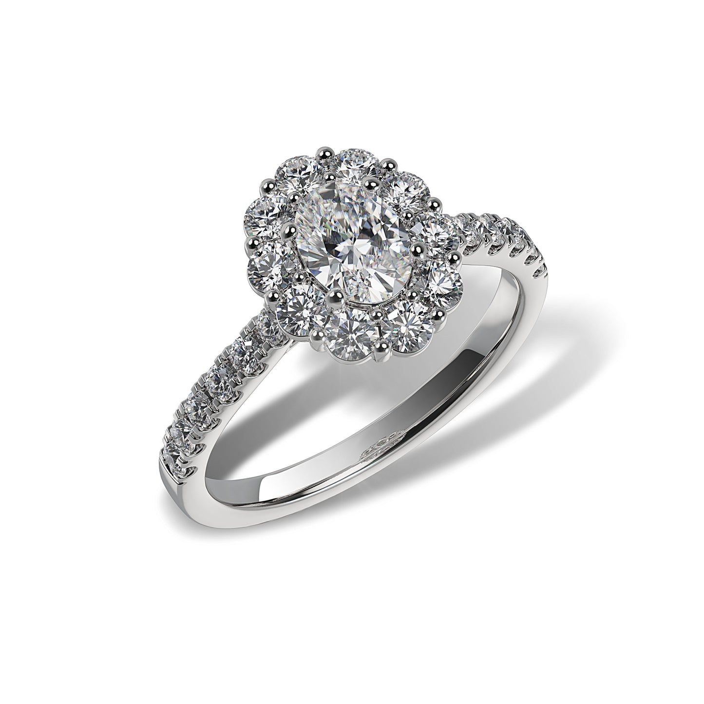 Lab Grown Diamond Halo Engagement Ring (8055183376614) (10220915163329)