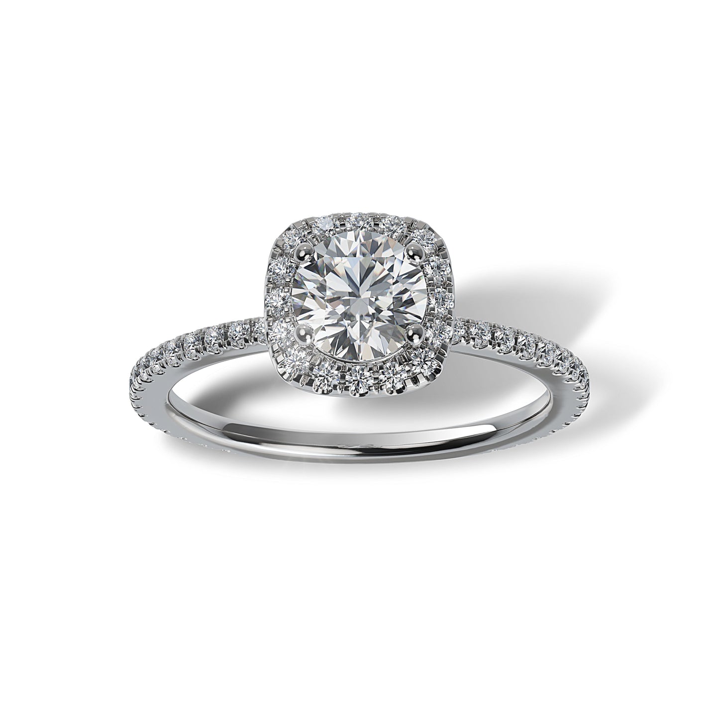 Lab Grown Diamond Halo Engagement Ring (8055183409382) (10220914507969)