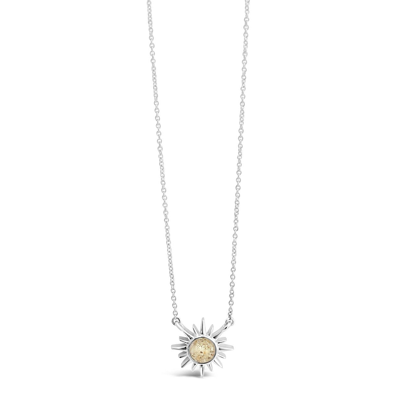 Dune Sterling Silver Delicate Sunburst Necklace (6967599693979) (10220943278273)