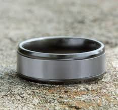8mm Black Titanium and Grey Tantalum Satin Finish Wedding Band (9039386640614) (10800540844225)