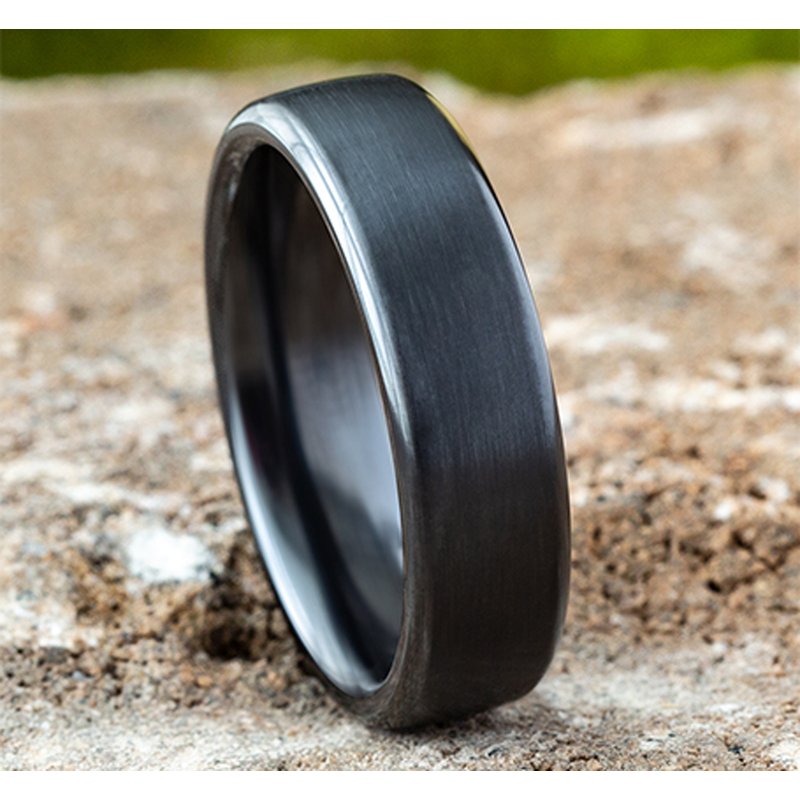 6.5mm Black Titanium Satin Finish Wedding Band (9039386345702) (10800541139137)