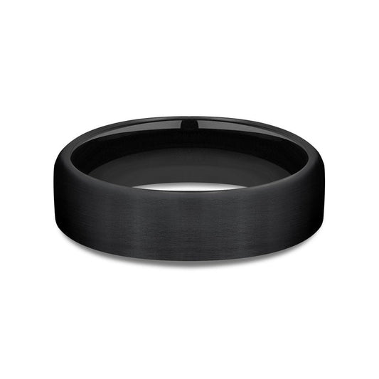6.5mm Black Titanium Satin Finish Wedding Band (9039386345702) (10800541139137)