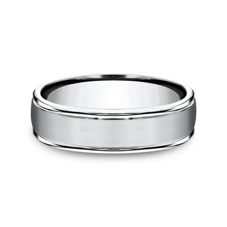 6mm Grey Cobalt Satin Finish Round Edge Wedding Band (9039386542310) (10800540975297)