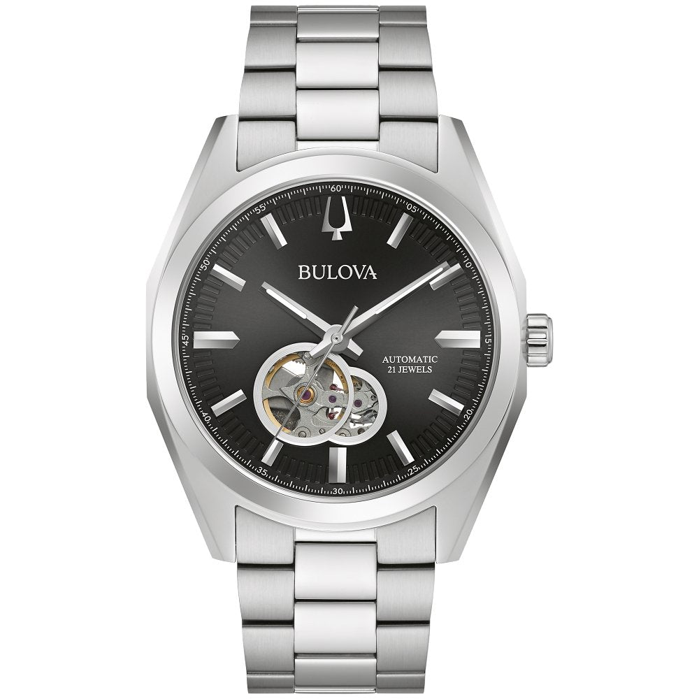 Bulova Silver-Tone Stainless Steel  Dress/Classic Classic Surveyor Mens Watch (042429587779) 96A270