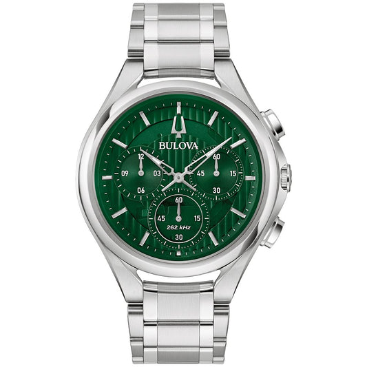 Bulova Silver-Tone Stainless Steel Luxury Curv Curv Dress Mens Watch (042429593015) 96A297