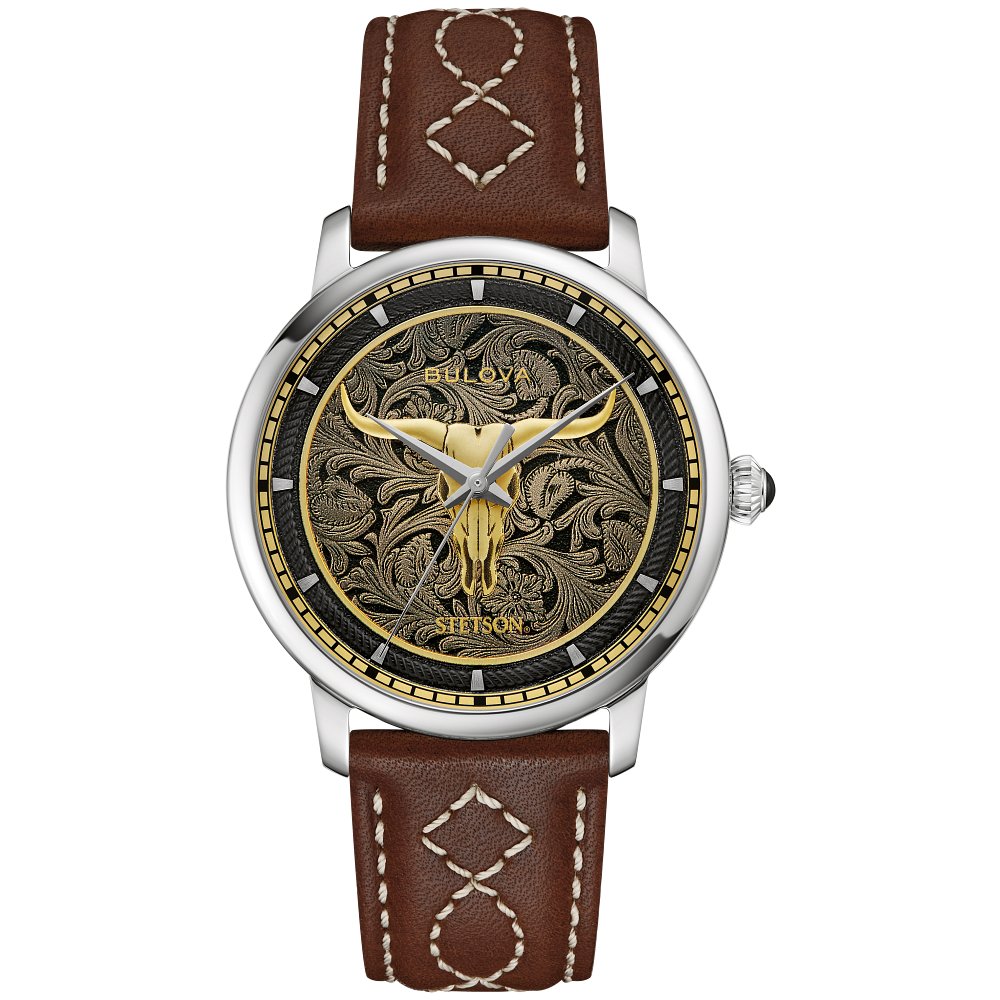 Bulova Silver-Tone Stainless Steel  Dress/Classic Hudson Stetson Mens Watch (042429607231) 96A334