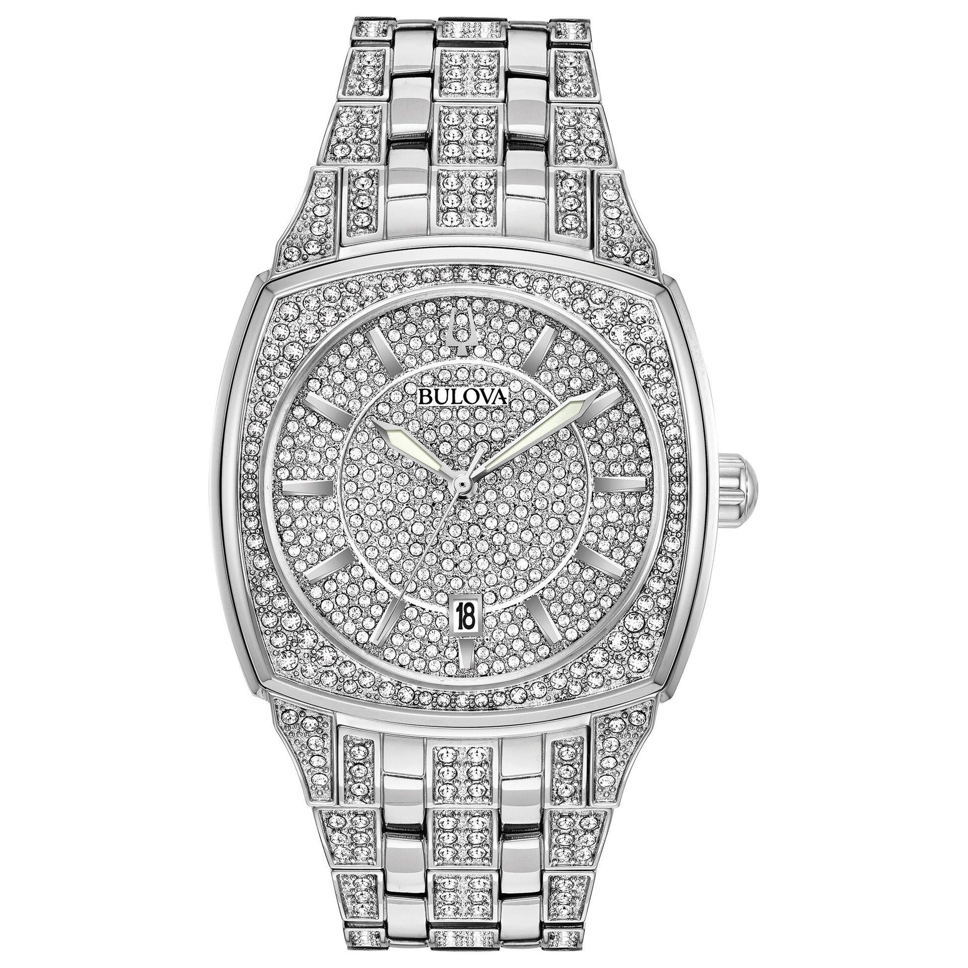 Bulova Dress/Classic Crystal Mens Watch Stainless Steel (8077820002534) (10220885475521)
