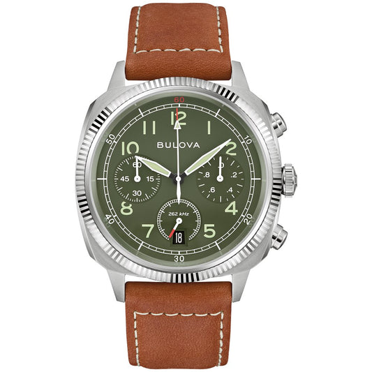 Bulova Silver-Tone Stainless Steel Performance Military VWI Chrono Mens Watch (042429607576) 96B482