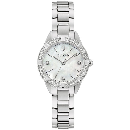 Bulova Silver-Tone Stainless Steel  Dress/Classic Classic Sutton Ladies Watch (042429594944) 96R253