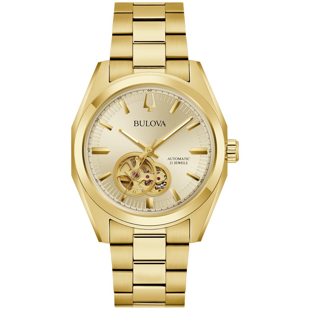Bulova Gold-Tone Stainless Steel  Dress/Classic Classic Surveyor Mens Watch (042429597532) 97A182