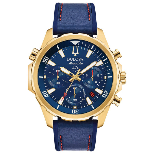 Men'S Bulova Marine Star Chronograph Watch (5985223409819) (10220983877825)