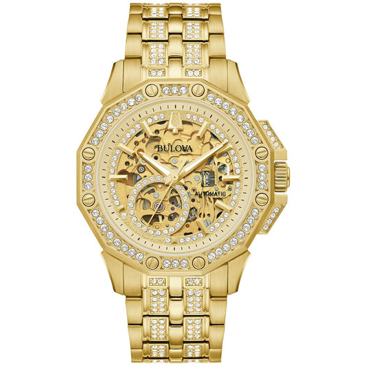 Bulova Gold-Tone Stainless Steel  Dress/Classic Crystal Octava Mens Watch (042429589315) 98A292