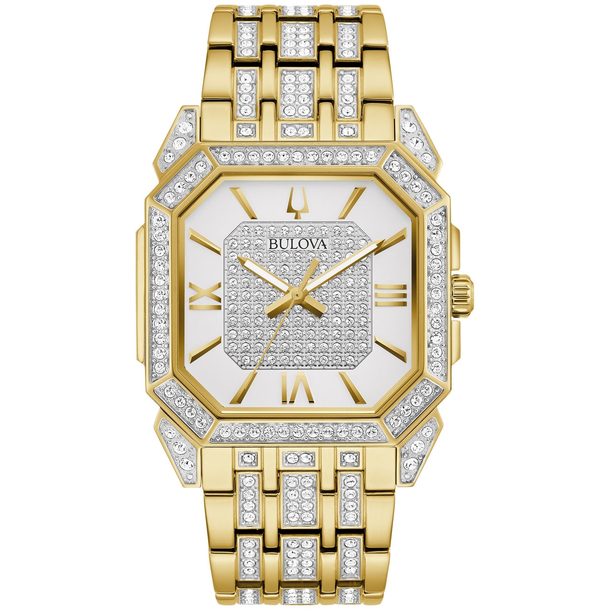 Bulova Dress/Classic Crystal Mens Watch Stainless Steel (8077821903078)