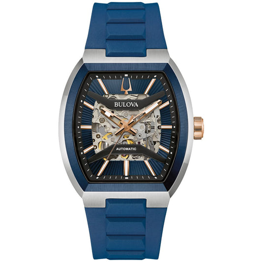 Bulova Silver-Tone Stainless Steel Performance Maquina Skeleton Automatic Mens Watch (042429603639) 98A318