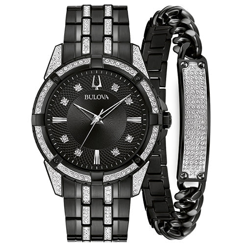 Bulova Dress/Classic Crystal Mens Watch Stainless Steel (8077823377638) (10220873744577)