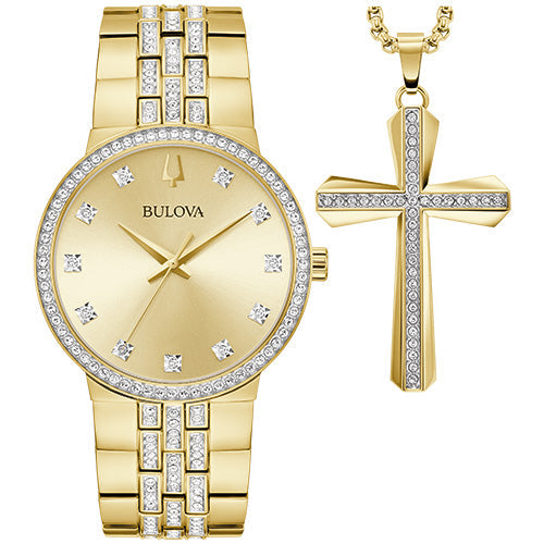 Bulova  Box Set Bul Crystal Mens Stainless Steel (8287994216678) (10220855132353)