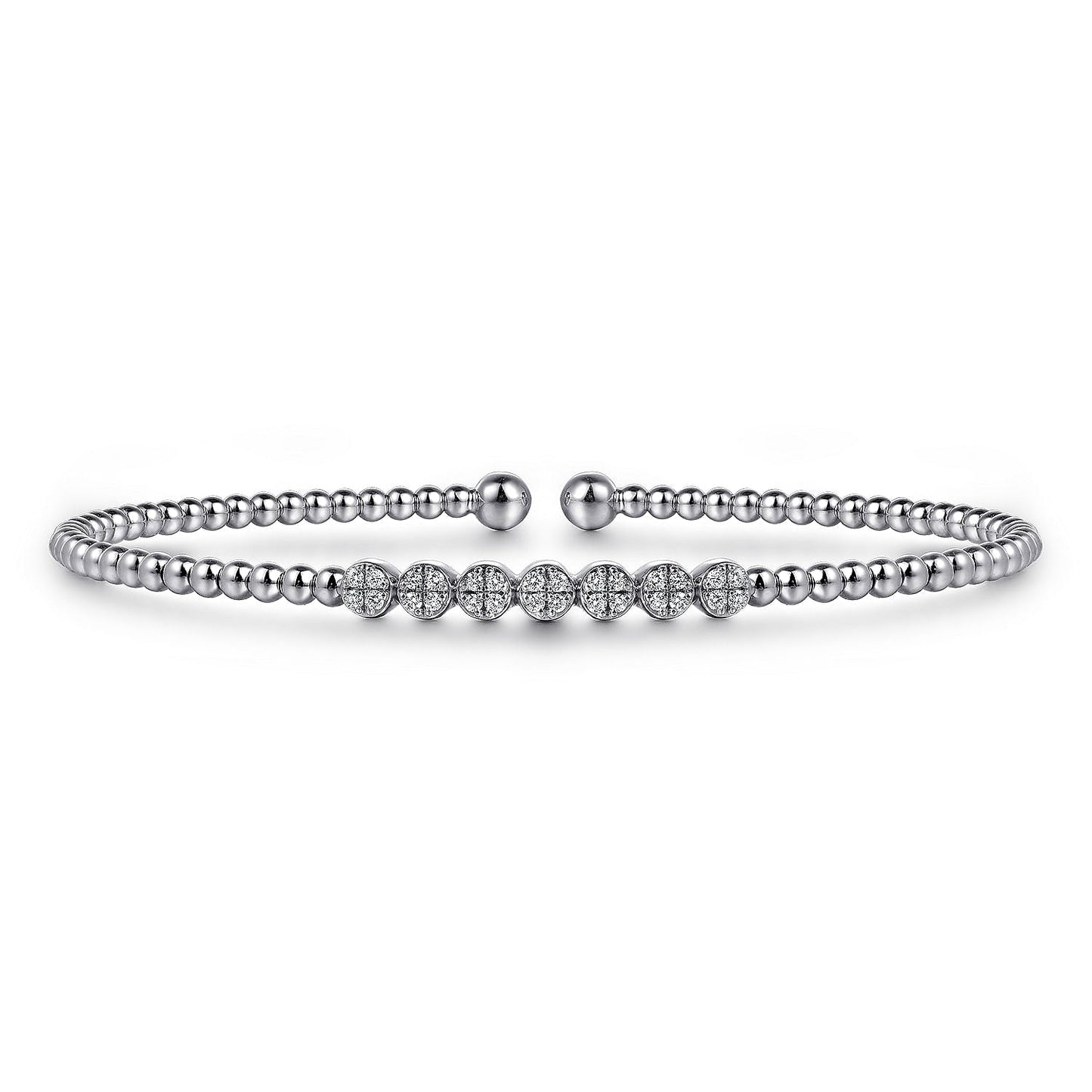GABRIEL & CO. 14K White Gold Diamond Bangle (8931376300262)