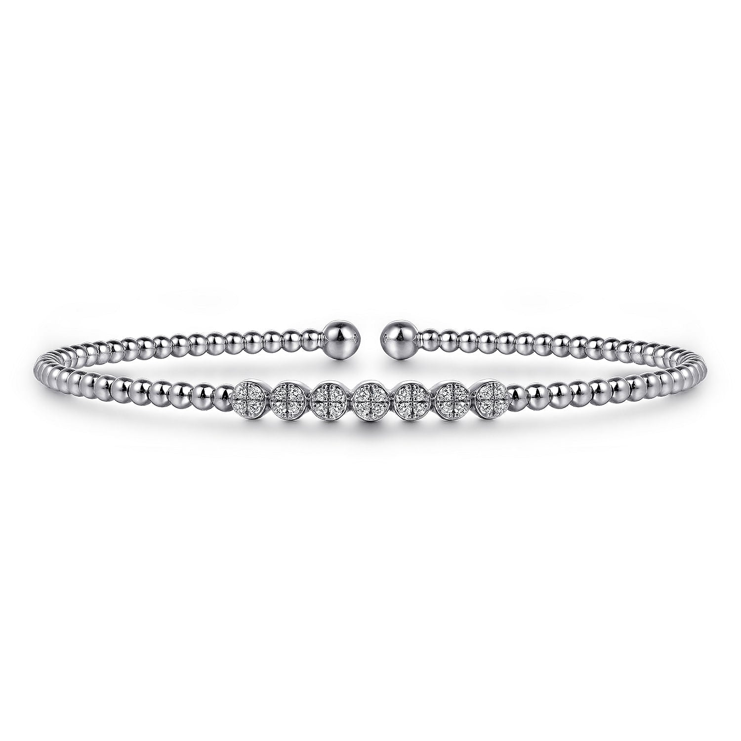 GABRIEL & CO. 14K White Gold Diamond Bangle (8931376300262)