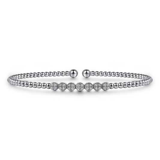 GABRIEL & CO. 14K White Gold Diamond Bangle (8931376300262)