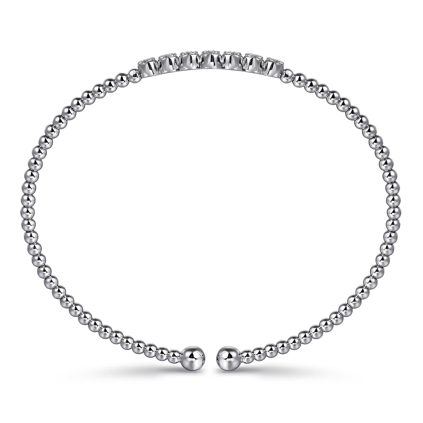 GABRIEL & CO. 14K White Gold Diamond Bangle (8931376300262)