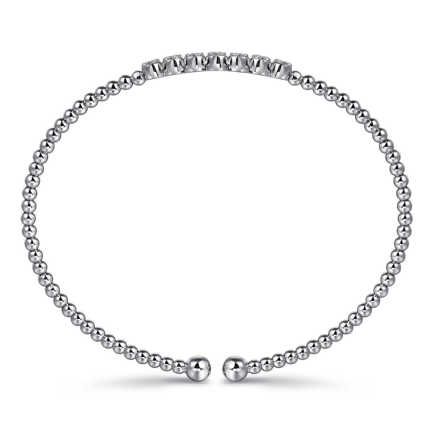 GABRIEL & CO. 14K White Gold Diamond Bangle (8931376300262)