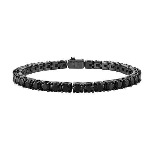 Black Sterling Silver Icon Collection Mens Bracelet (042429595903) BVB1017-BKSBSP