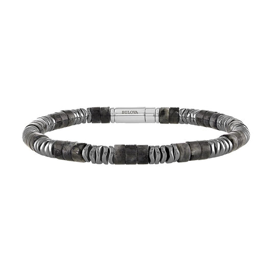 White Sterling Silver Marine Star Collection Mens Bracelet (042429596023) BVB1026-WSBF