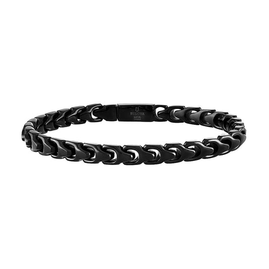 Black Steel Bulova Link™ Collection  Mens Bracelet (042429595286) BVB1081-BKSTNA8