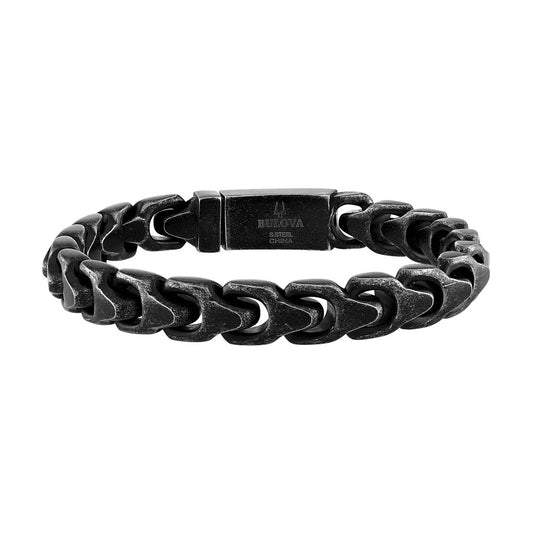 Black Steel Bulova Link™ Collection  Mens Bracelet (042429595224) BVB1083-BASTNA85