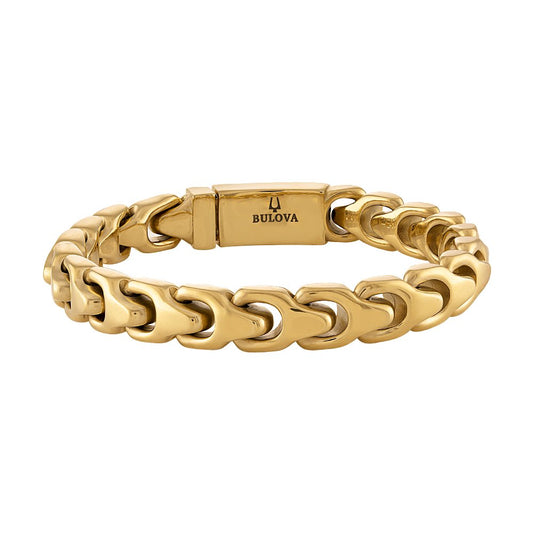 Yellow Steel Bulova Link™ Collection  Mens Bracelet (042429595439) BVB1083-GSTNA85