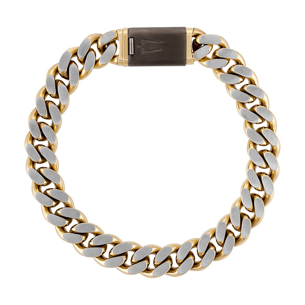 Two-tone Stainless Steel Classic Collection Mens Bracelet (042429602090) BVB1181-GOSTNA8