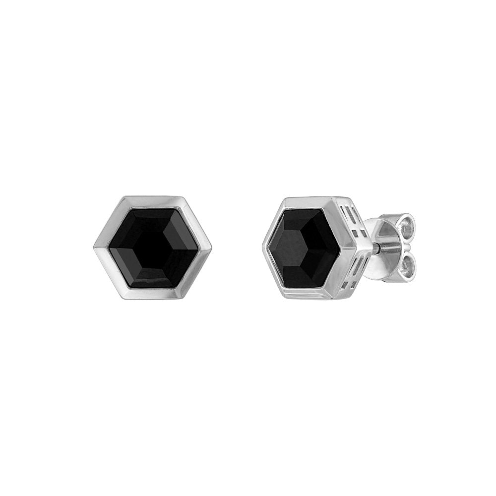 White Sterling Silver Icon Collection Mens Earring (042429595934) BVE1000-WSBSP