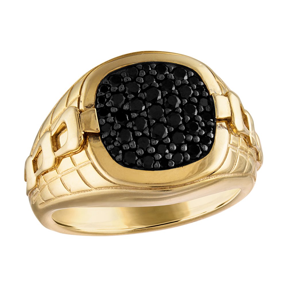 Yellow Sterling Silver Icon Collection Mens Ring (042429595811) BVR1013-YSAAB