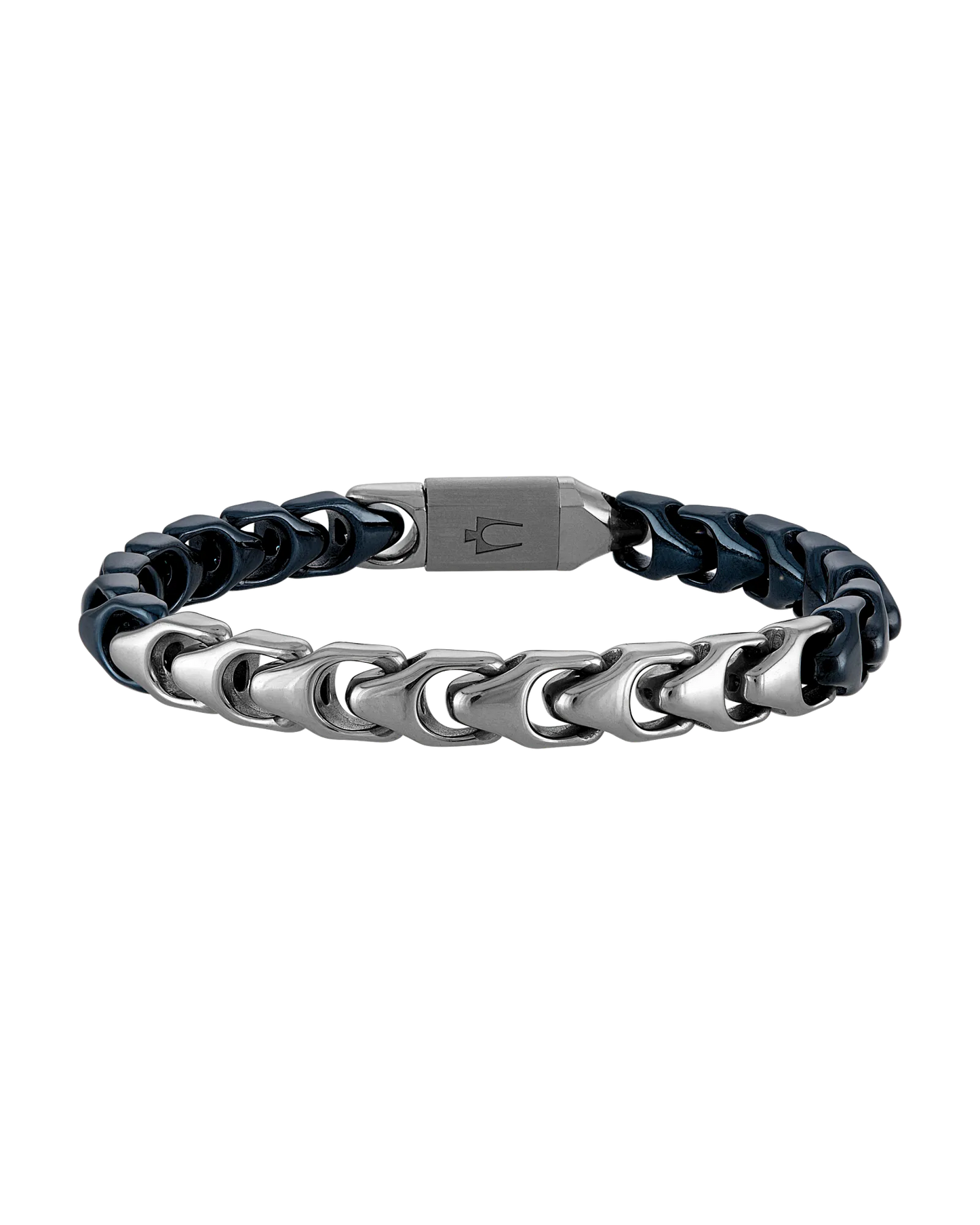 Navy Stainless Steel Bulova Link™ Collection  Mens Bracelet