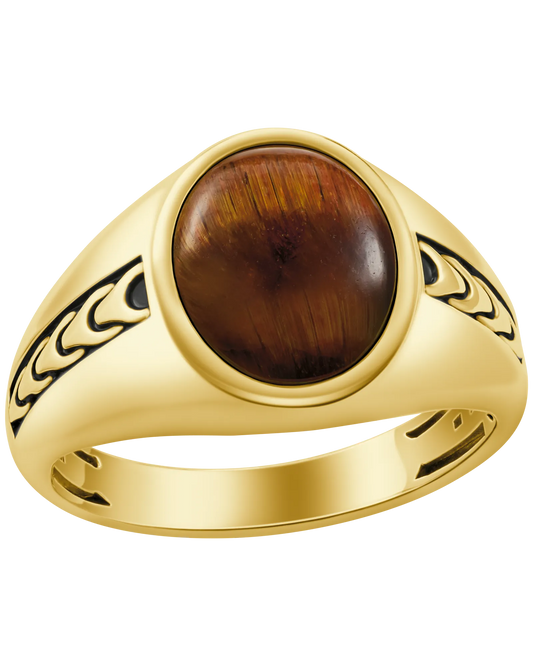 Yellow 14K Yellow Gold Plated Sterling Silver Bulova Link™ Collection  Mens Ring