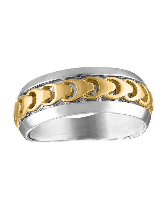 White Sterling Silver 925 Chronos Collection Mens Ring
