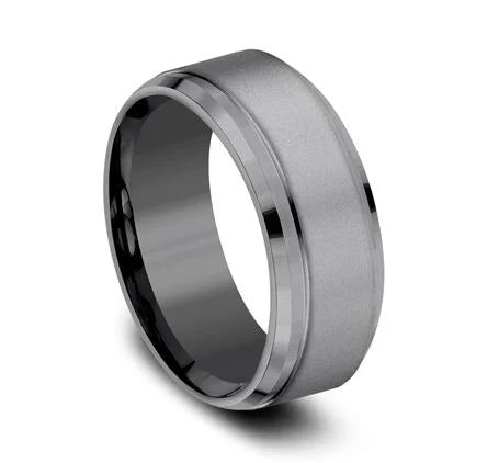 9mm Dark Tantalum Sandblast Finish Wedding Band (9039386968294) (10800540549313)