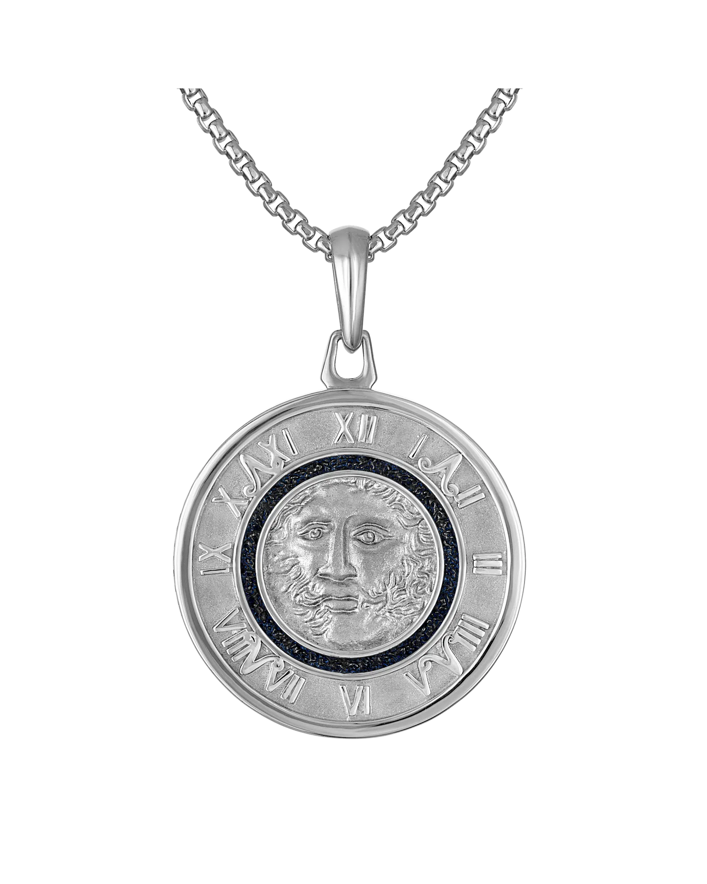 White Sterling Silver 925 Chronos Collection Mens Pendant