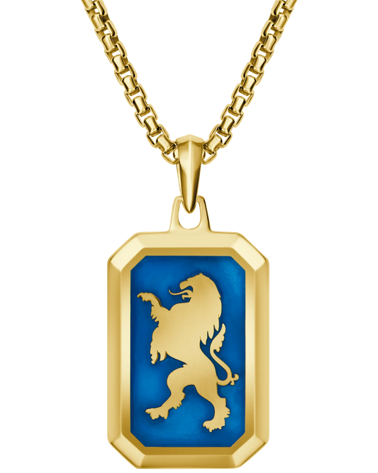Yellow 14K Yellow Gold Plated Sterling Silver Crest of Bohemia Collection Mens Pendant