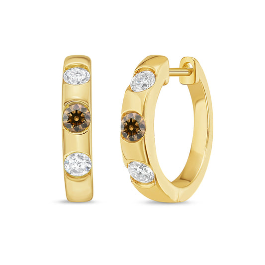 Desert Diamond Burnish Set Huggie Earrings