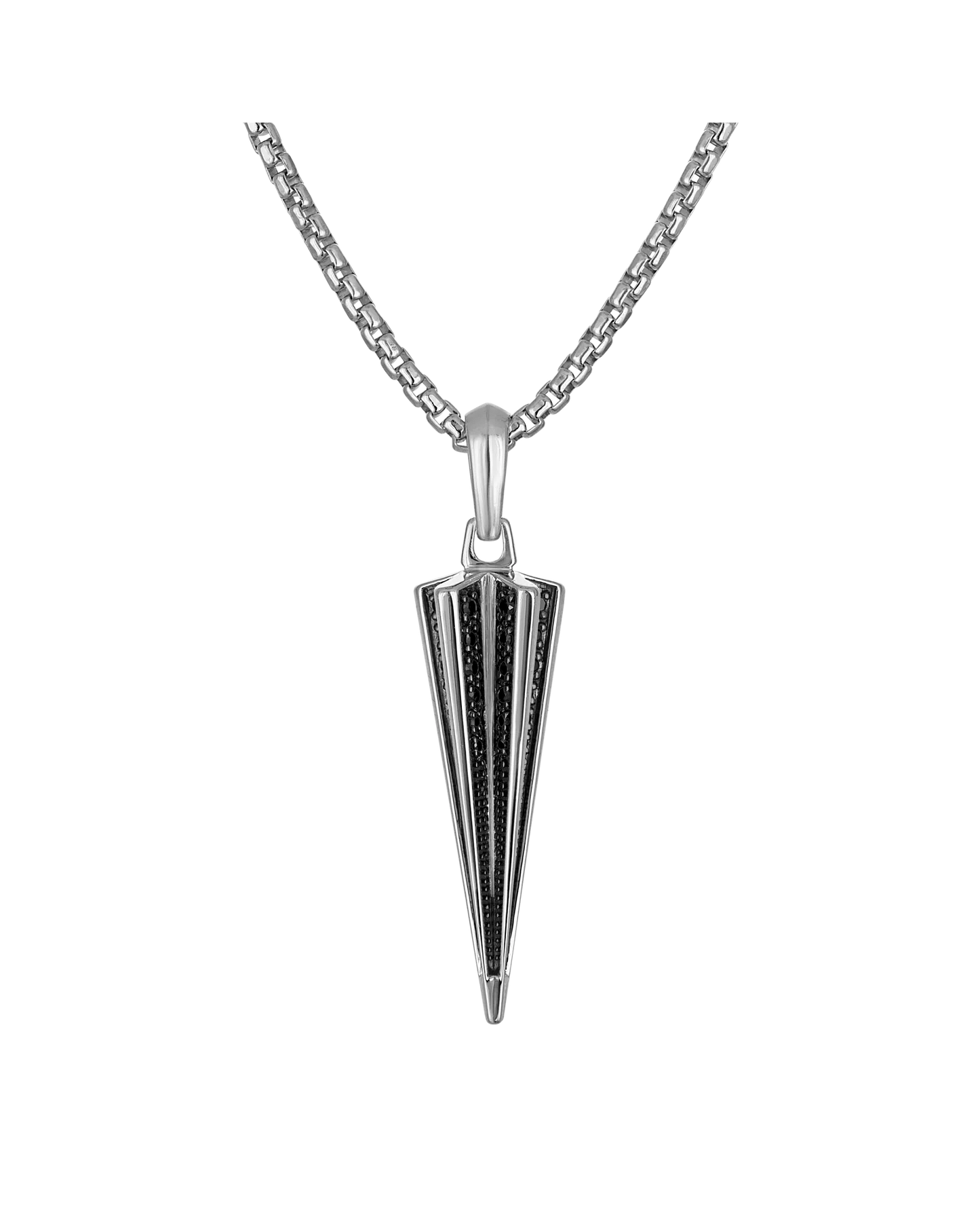 White Sterling Silver 925 Icon Collection Mens Pendant