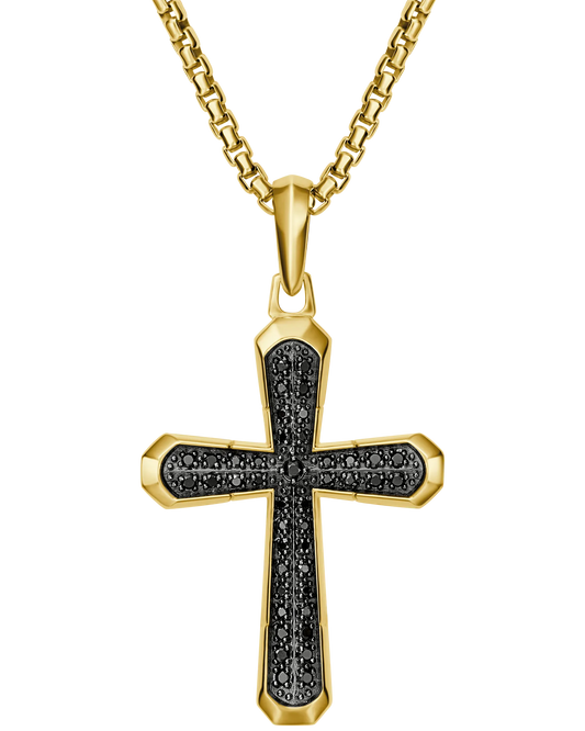 Yellow 14K Yellow Gold Plated Sterling Silver Icon Collection Mens Pendant