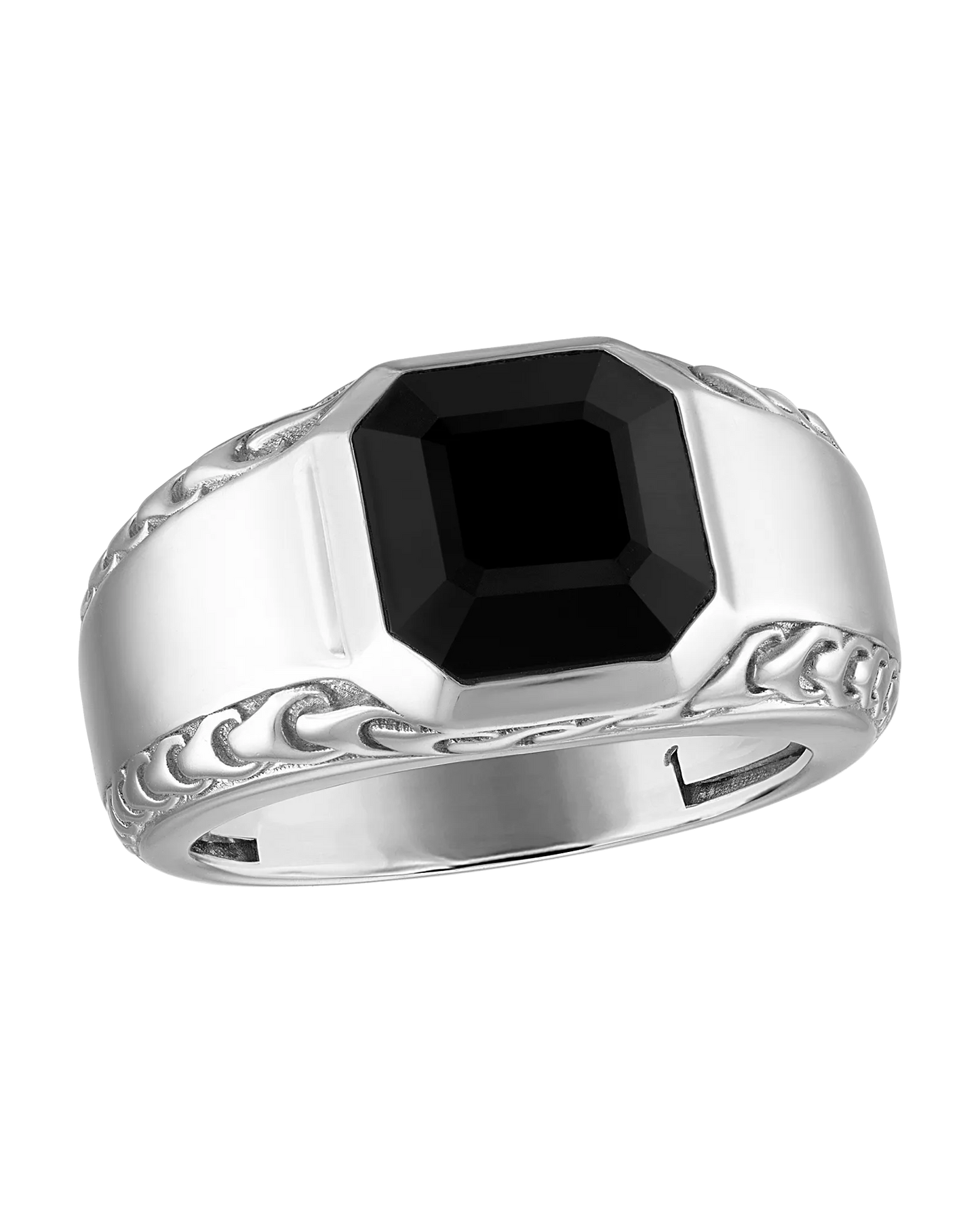 White Sterling Silver 925 Icon Collection Mens Ring