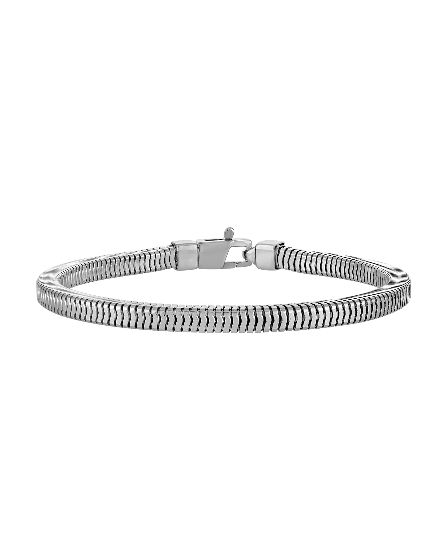 White Sterling Silver 925 Icon Collection Mens Bracelet