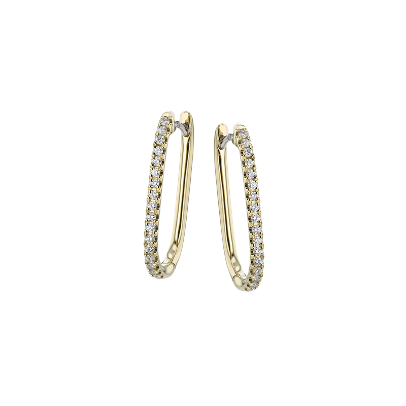 Oval Diamond Hoop Earrings (10590983782593)